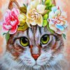 Cat With Flowers Paint by numbers