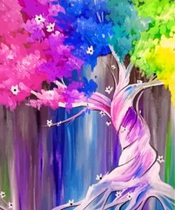 Colorful Tree Art Paint by numbers