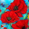 Red Poppies Flowers Paint by numbers