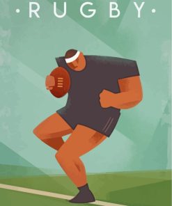 Rugby player illustration paint by numbers