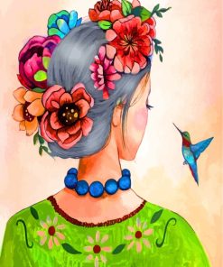 Woman And Flowers Crown Paint by numbers