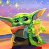 Baby Yoda Holding Frog Paint by numbers