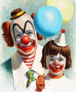 clown father and son-paint-by-numbers