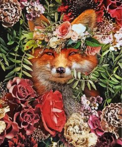 floral-fox-paint-by-numbers