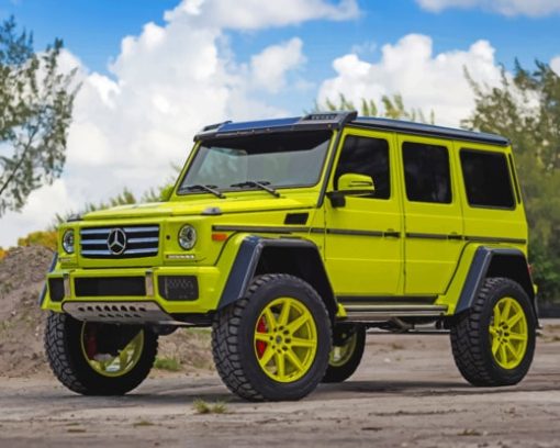 Yellow-Mercedes-Benz-G-Class-paint-by-numbers