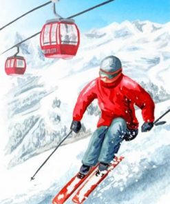 Man Skiing Paint by numbers