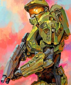 Master Chief Halo Game paint by number
