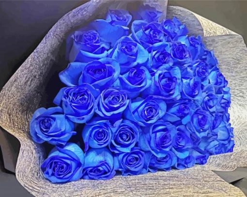 Aesthetic Blue Bouquet paint by numbers