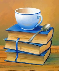 Coffee Cup On Books paint by numbers