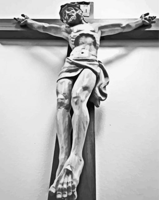 Black And White Crucifix paint by numbers