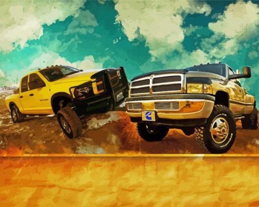Dodge Trucks Art paint by numbers