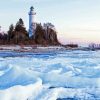 Door County Lighthouse In Winter paint by numbers