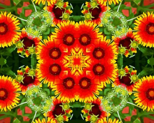 Flower Kaleidoscope paint by numbers