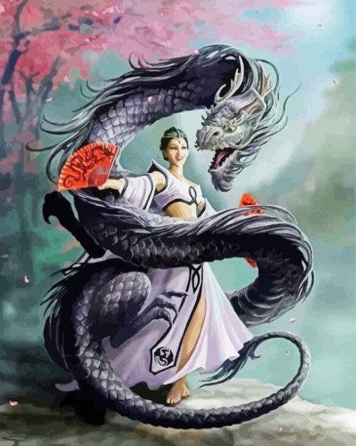 Girl And Dragon By Anne Stokes paint by numbers