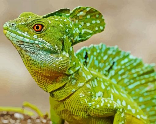 Green Lizzard paint by numbers
