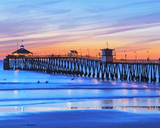 Imperial Beach Pier Coronado paint by numbers