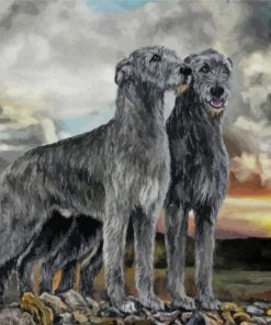 Irish Wolfhound Dogs Art paint by numbers
