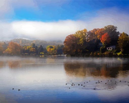 Lake Junaluska At Morning paint by numbers