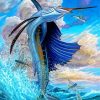 Sailfish And Flying Fish paint by numbers