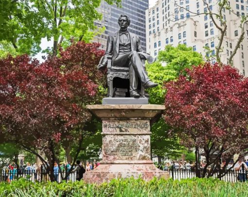 Seward Statue Madison Square Park paint by numbers