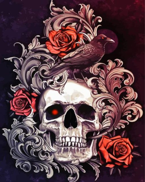 Skull And Roses paint by numbers