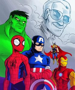 Stan Lee And The Gang paint by numbers