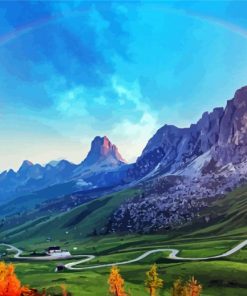 Swiss Alps And Rainbow paint by numbers