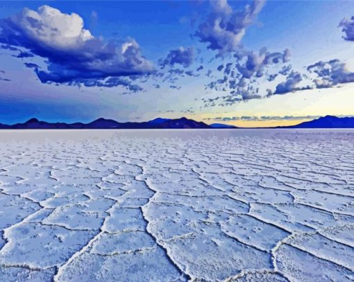 The Bonneville Salt Flats paint by numbers