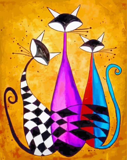 Aesthetic Abstract Cats paint by numbers