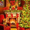 Aesthetic Fire Place Illustration paint by numbers