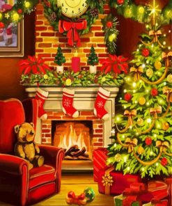 Aesthetic Fire Place Illustration paint by numbers