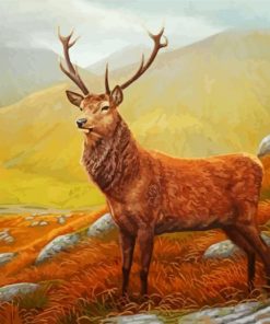 Aesthetic Highland Landscape With Stag paint by numbers