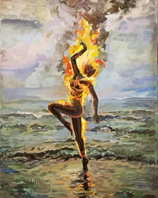 Aesthetic Woman Burning paint by numbers