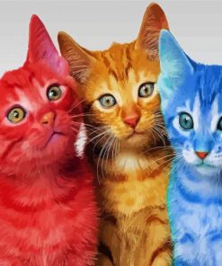 Aesthetic Colorful Kittens paint by numbers
