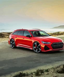 Aeshetic Red Audi RS6 paint by numbers