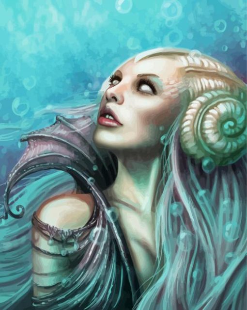 Aesthetic Sea Woman paint by numbers