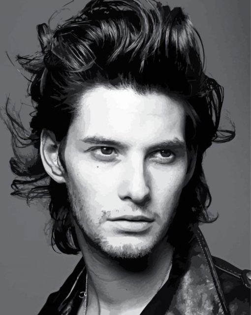 Black And White Ben Barnes paint by numbers