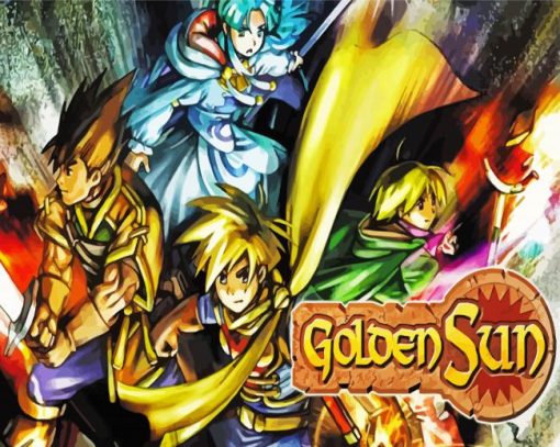 Golden Sun Video Game paint by numbers