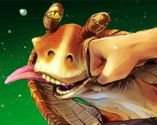 Jar Jar Binks Fighting paint by numbers