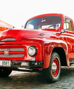 Red International Harvester paint by numbers