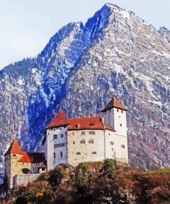 Snowy Mountain Gutenberg Castle paint by numbers