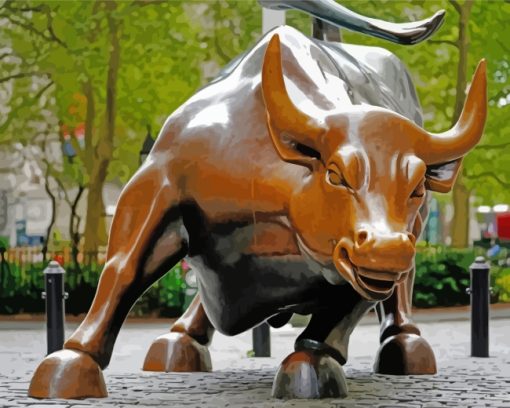 Wall Street Bull paint by numbers