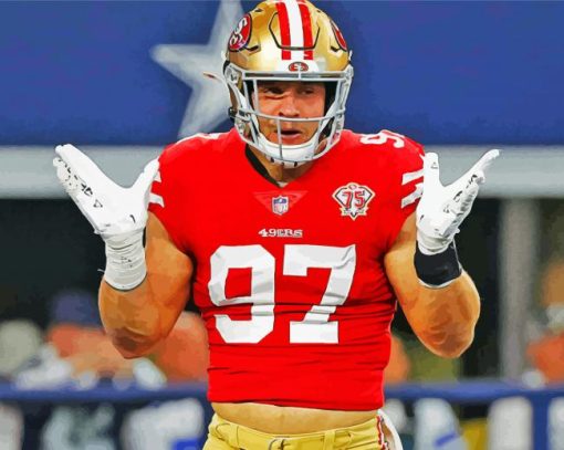 49ers Player Nick Bosa paint by numbers