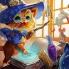 Adorable Wizard Cat paint by numbers