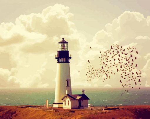 Aesthetic Vintage Lighthouse paint by numbers