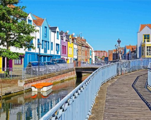 Amiens Colorful Houses paint by numbers