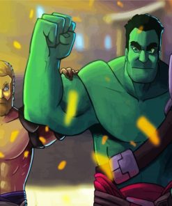 Aesthetic Hulk Ragnarok paint by numbers