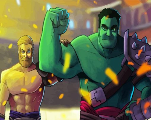 Aesthetic Hulk Ragnarok paint by numbers