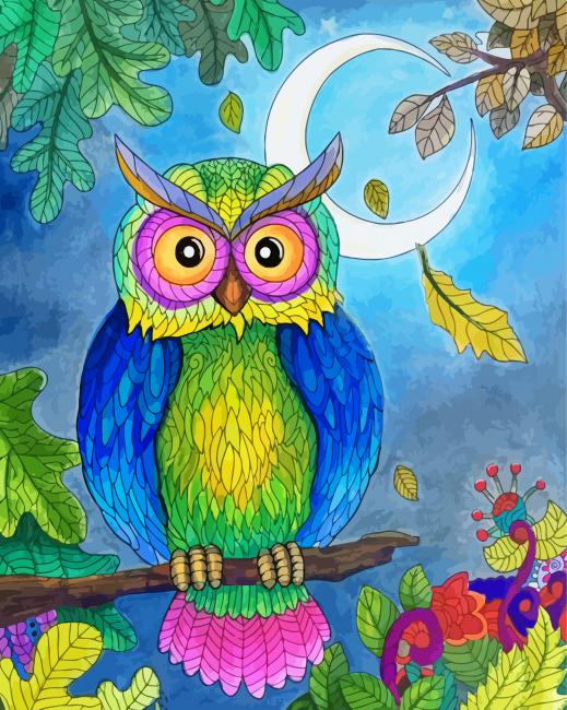 Aesthetic Mandala Owl paint by numbers