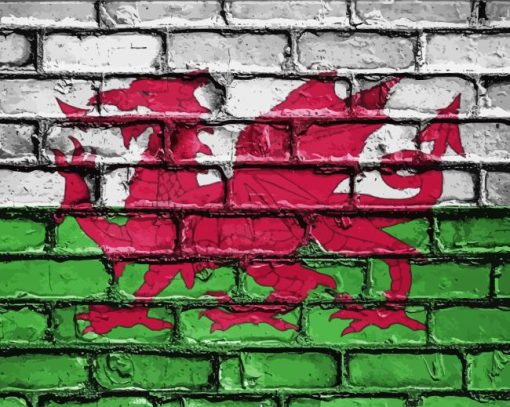 Artistic Welsh Flag paint by numbers